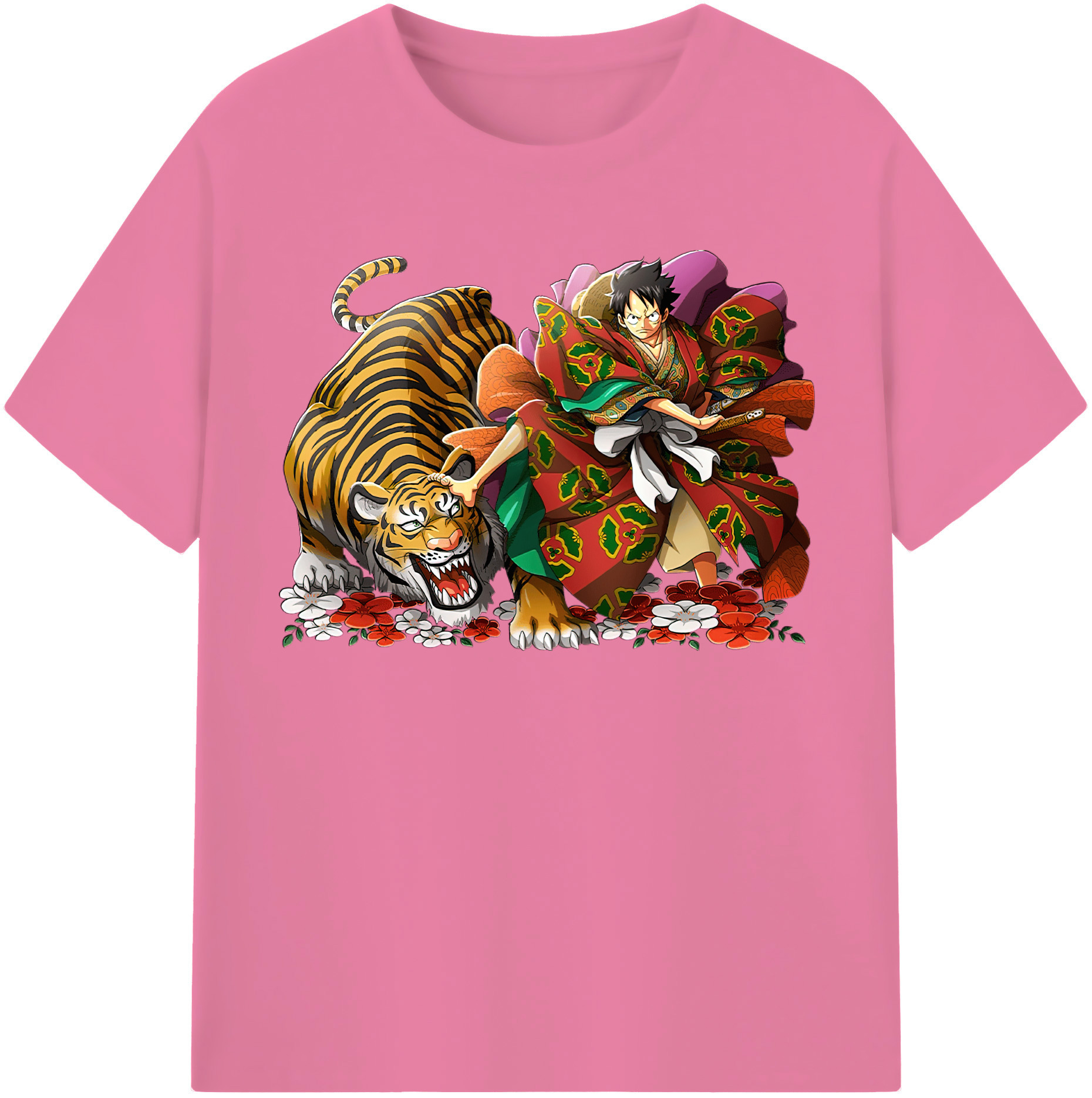 ワンピース モンキー・D・ルフィ ONE PIECE Monkey D. Luffy 綿100％半袖Tシャツ（フロントプリント）